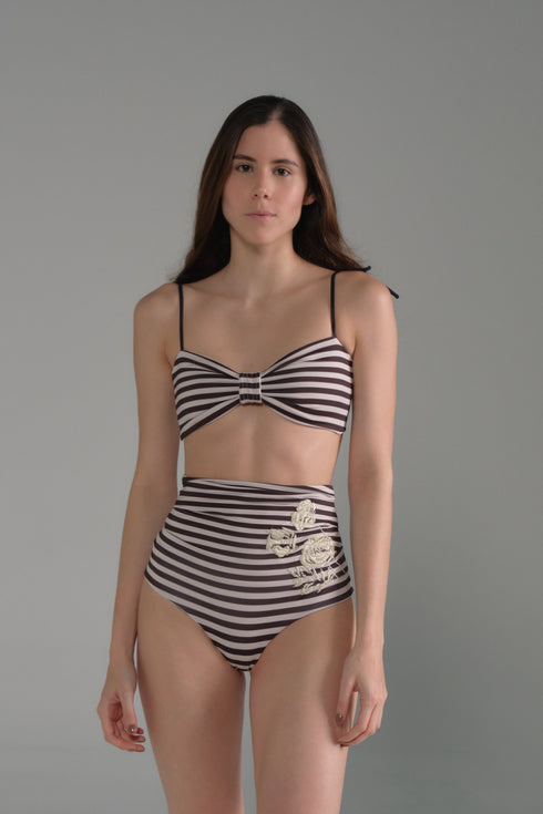 San Miguel Top / Black & White Stripes